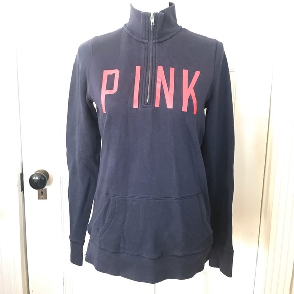 Victoria's Secret Pink NFL New England Patriots 1/4 Zip Hoodie Sweatshirt - Picture 2 of 5